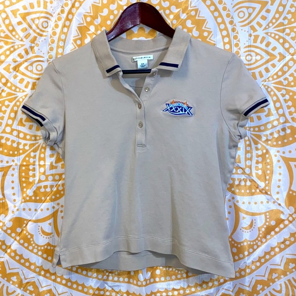 Denver Broncos Women's NFL Super Bowl XXXIX (39) Beige Polo Shirt - Small